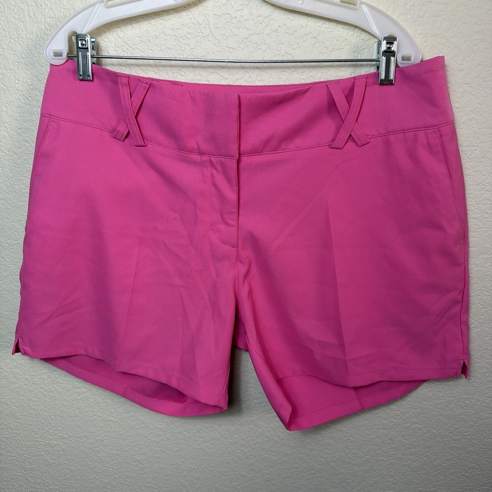 Adidas Golf Shorts Womens 14 Bubblegum Pink Climalite Stretch Flat Front Active